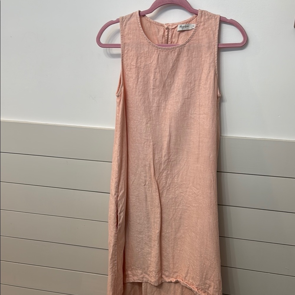 Pale Pink Linen High Low Dress